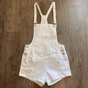 American Bazi White Short Overalls